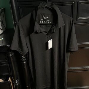 Porter & Ash Black Short-Sleeve Polo